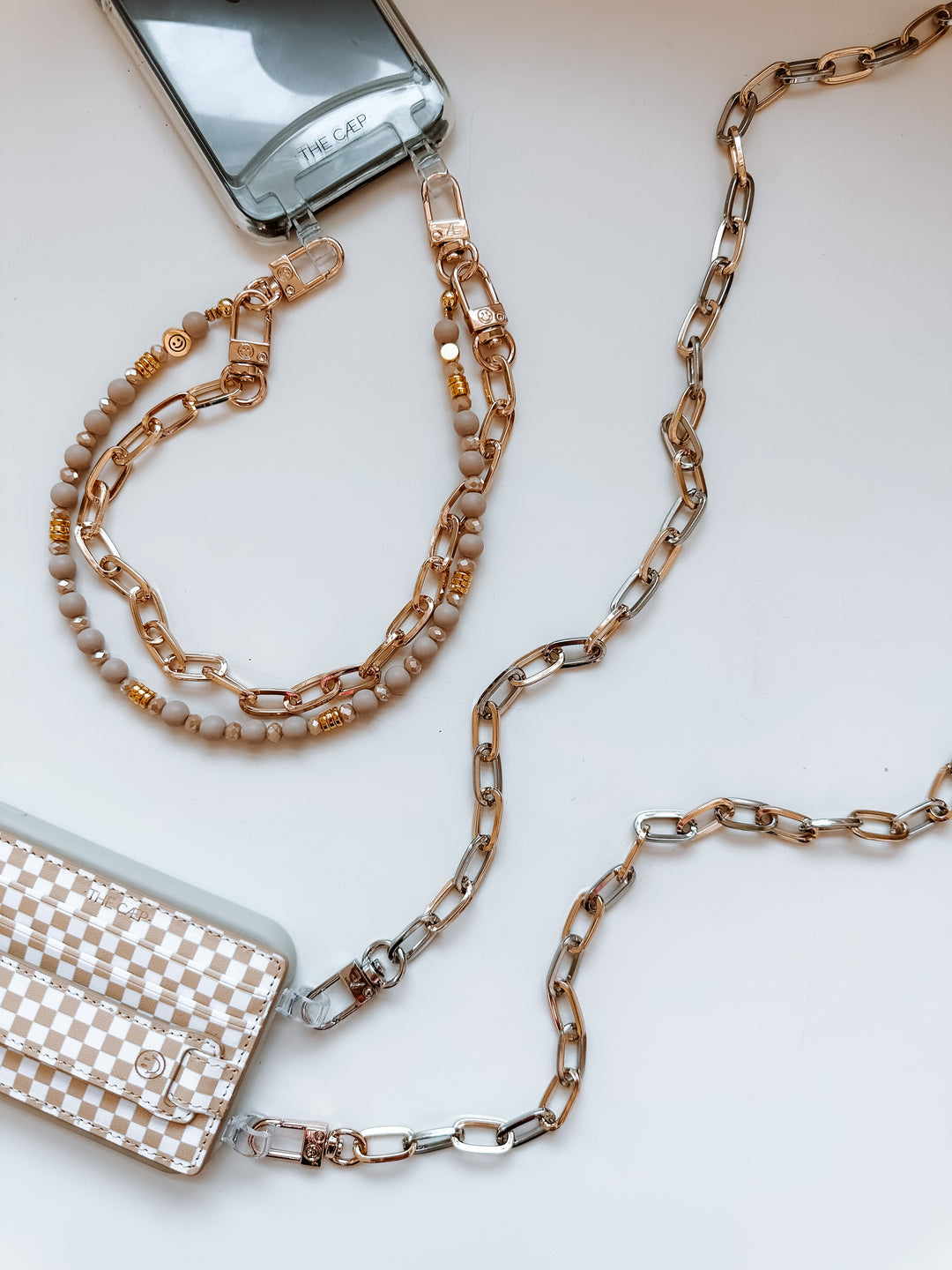 Gold/Silver Paperclip Phone Chain