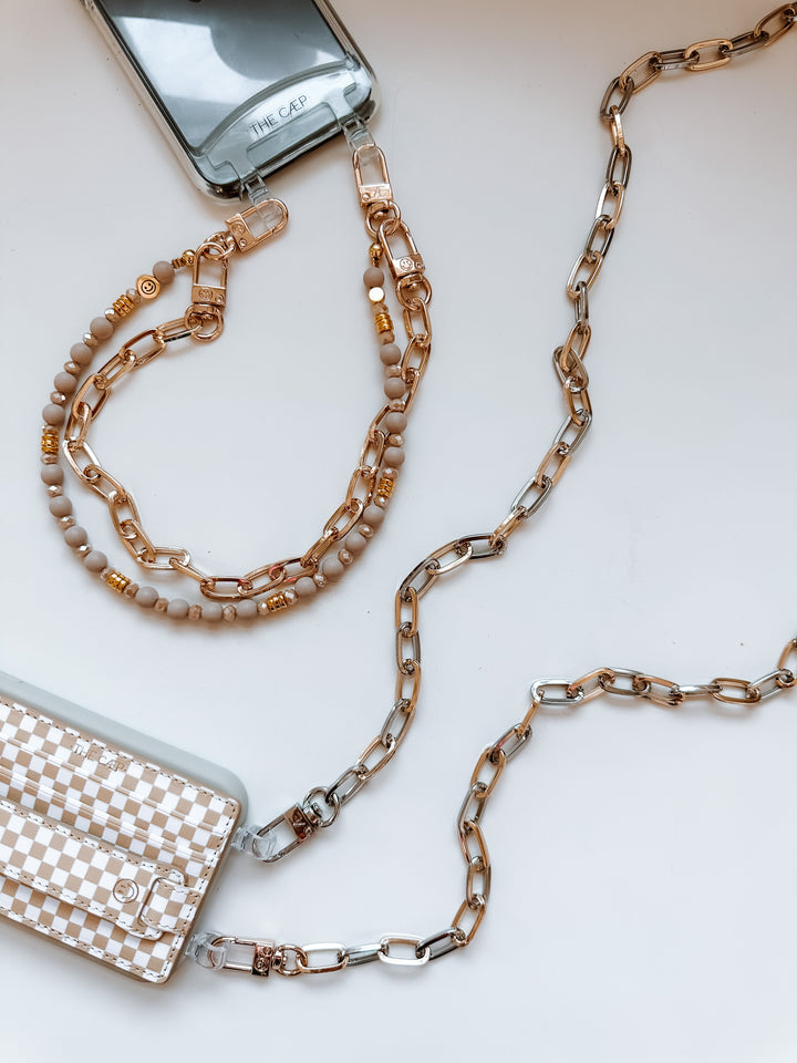 Gold/Silver Paperclip Phone Chain
