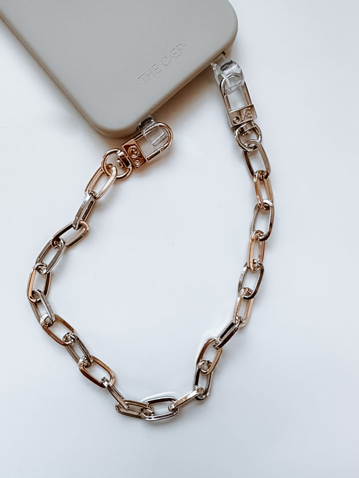 Gold/Silver Paperclip Phone Chain