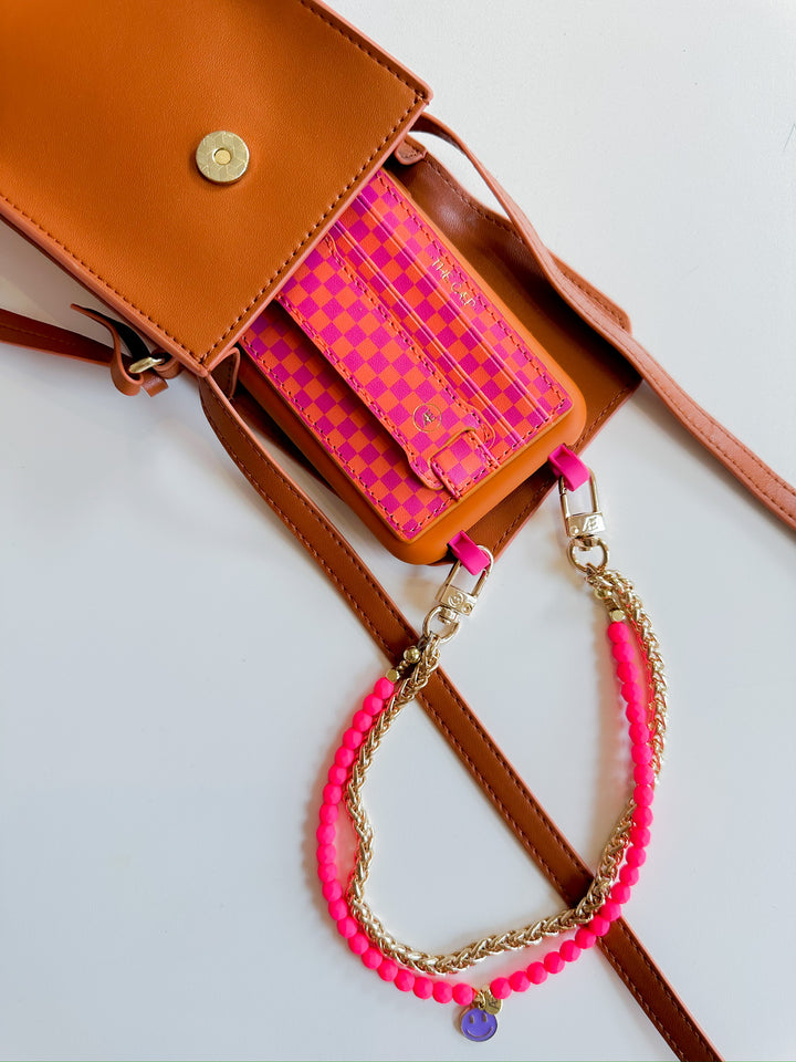 Pink/Orange Checkered Hoop Wallet