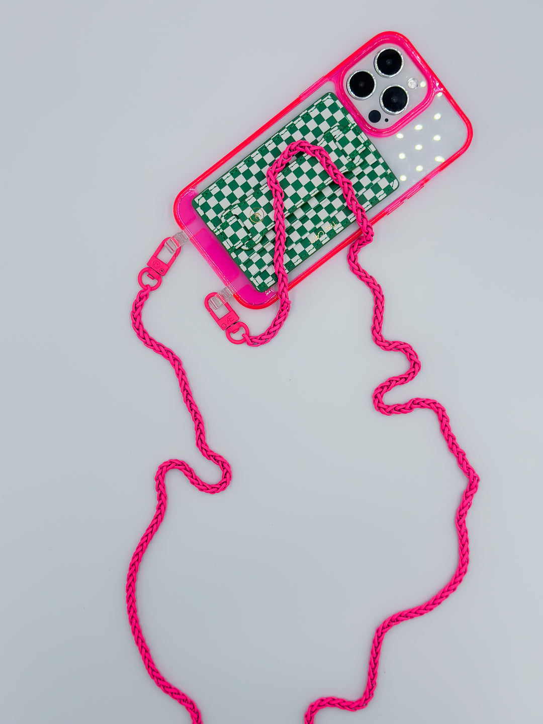 Transparente Neonpinke iPhone-Hülle - MagSafe