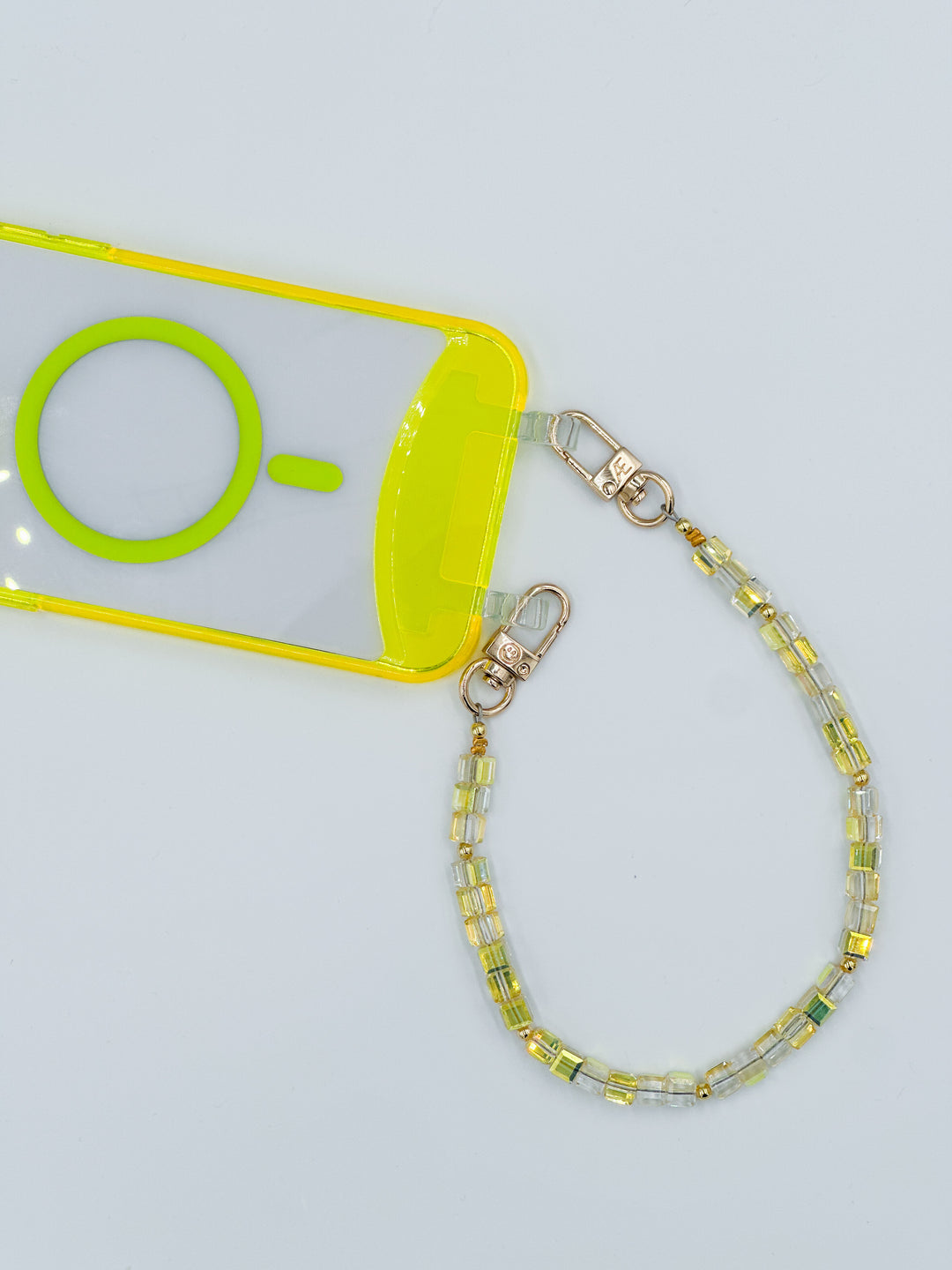 Transparente neongelbe iPhone-Hülle – MagSafe