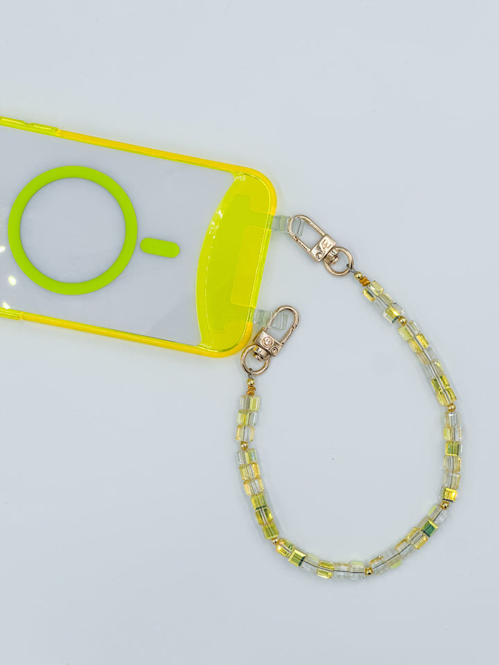 Transparente neongelbe iPhone-Hülle – MagSafe
