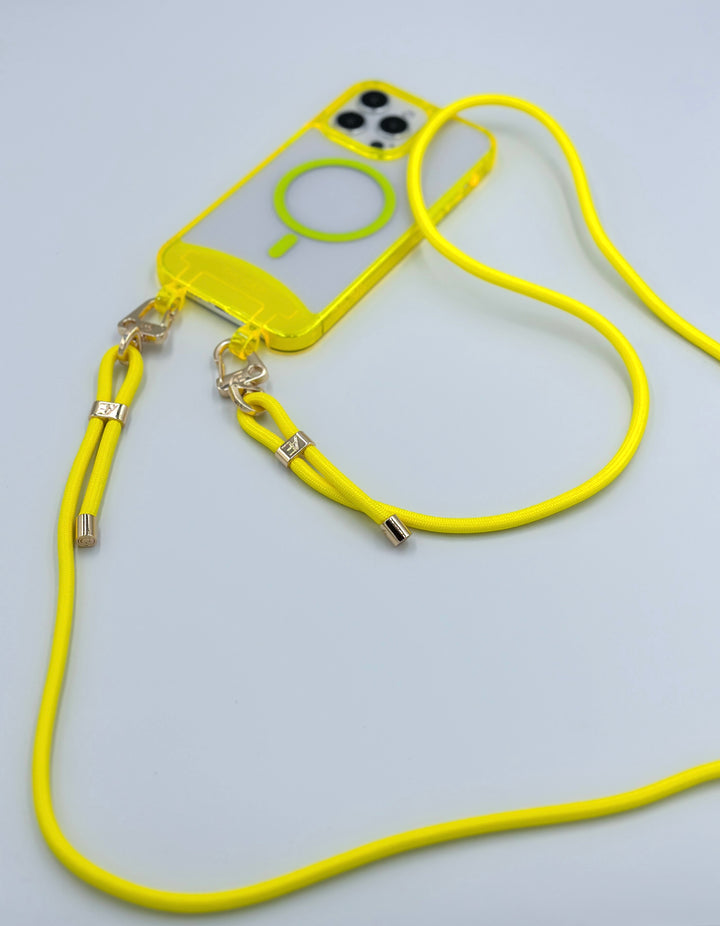 Transparente neongelbe iPhone-Hülle – MagSafe