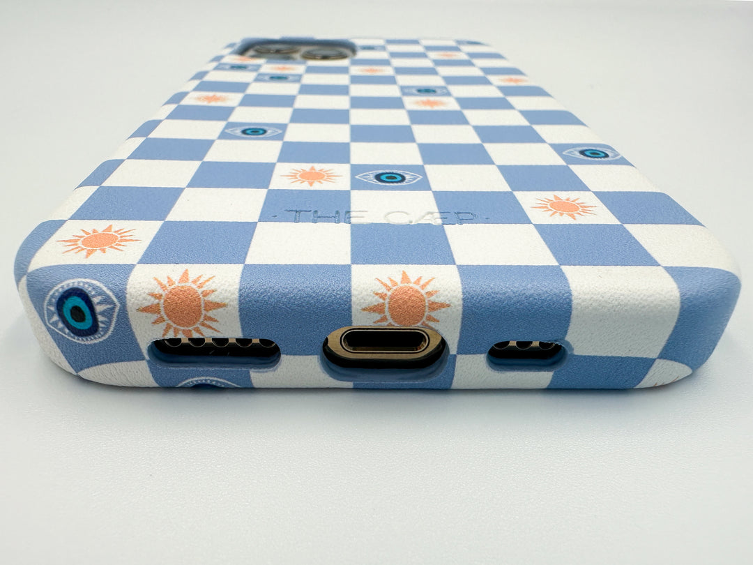 Evil Eye Blue Checkered Phone Case - MagSafe