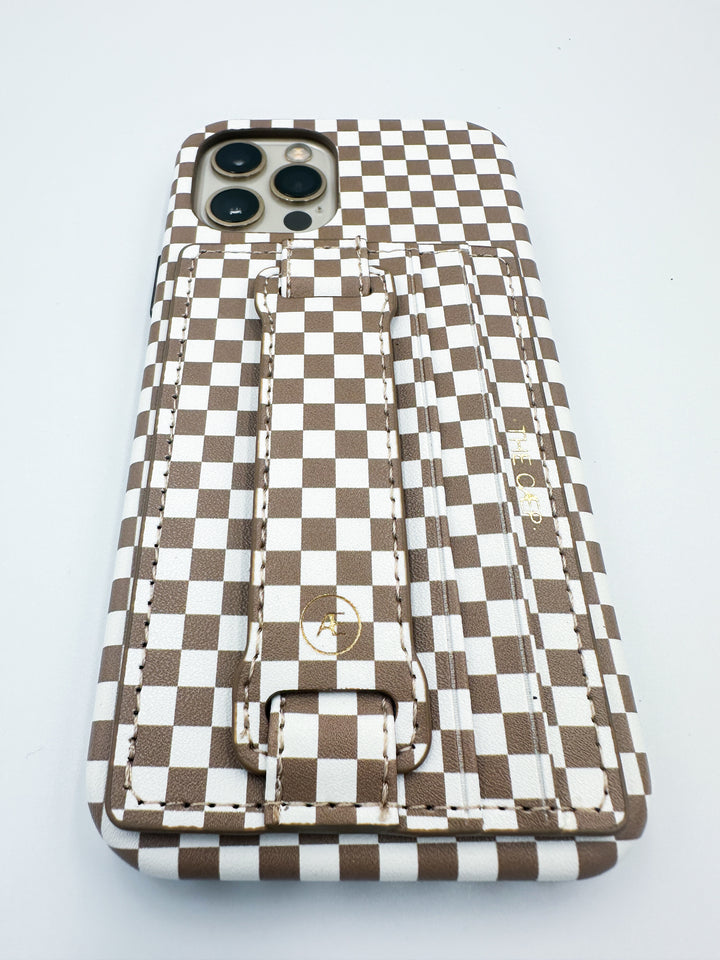Tan Checkered Classic Case + Strap Set - MagSafe