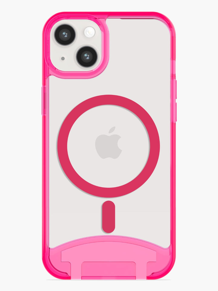Transparente Neonpinke iPhone-Hülle - MagSafe