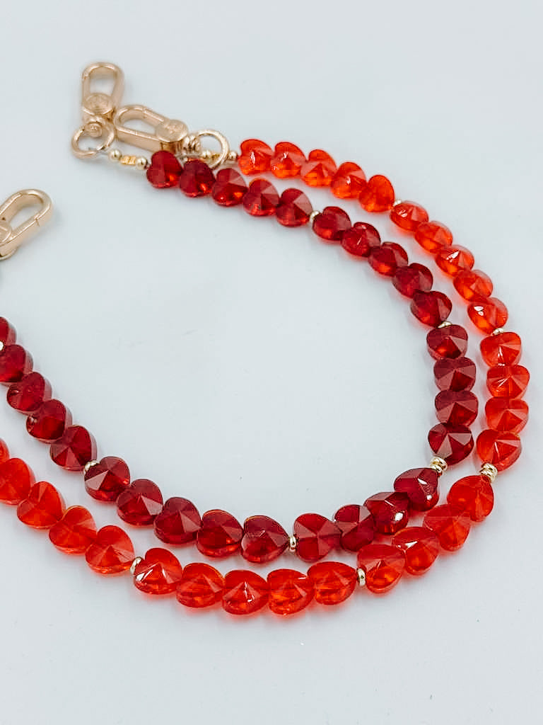 Dark Red Heart Phone Wristlet