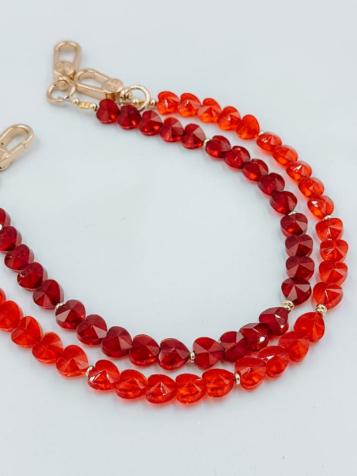 Dark Red Heart Phone Wristlet