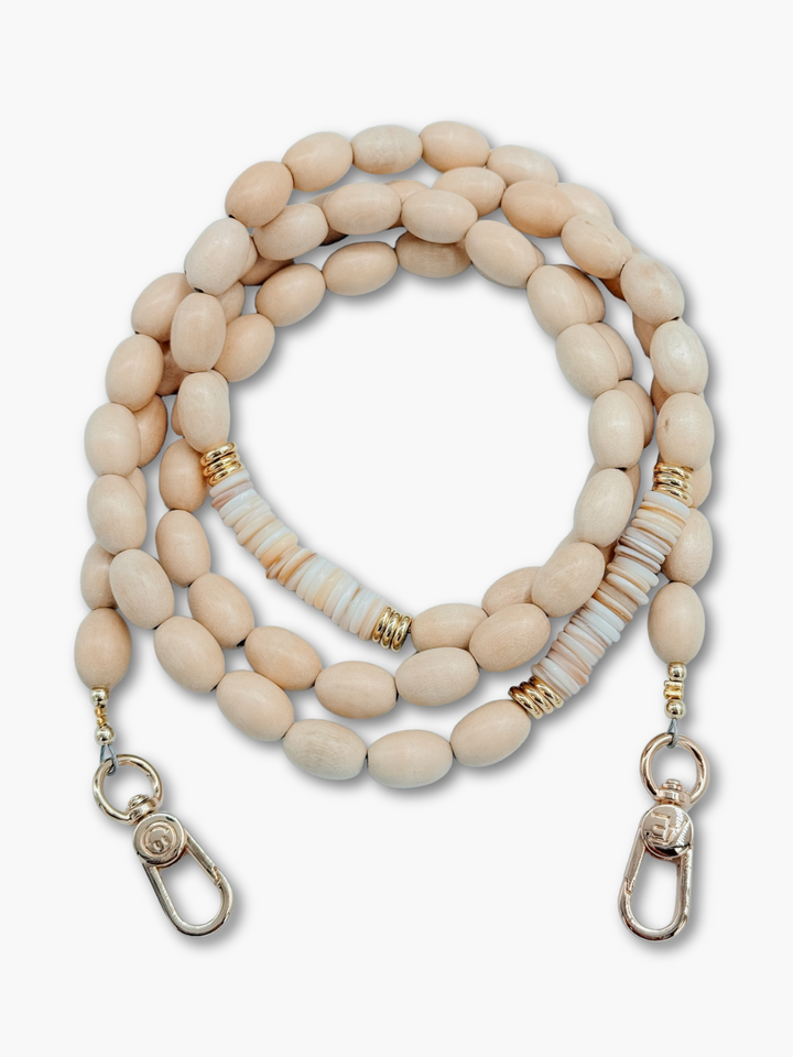 Ada Oval Beads - Neutral Phone Strap