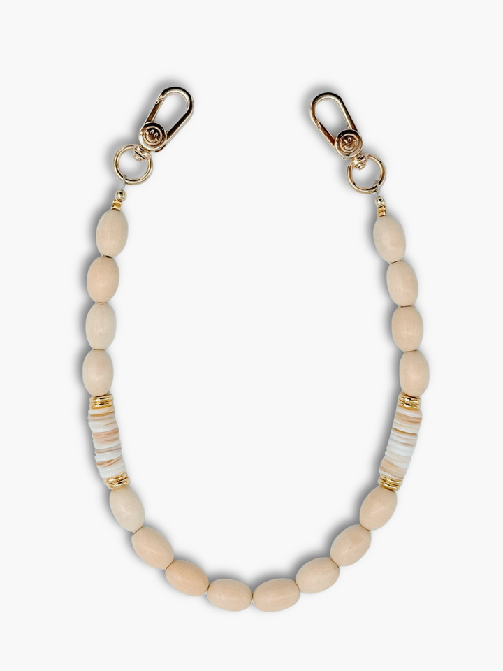 Ada Oval Beads - Neutral Phone Strap