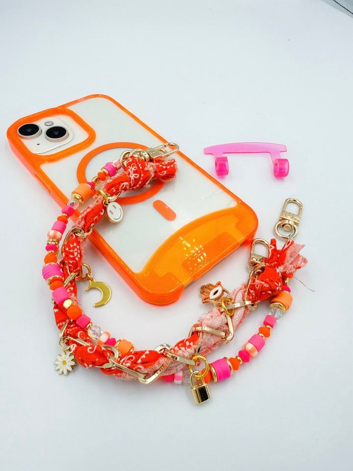 Orange Indie Phone Chain