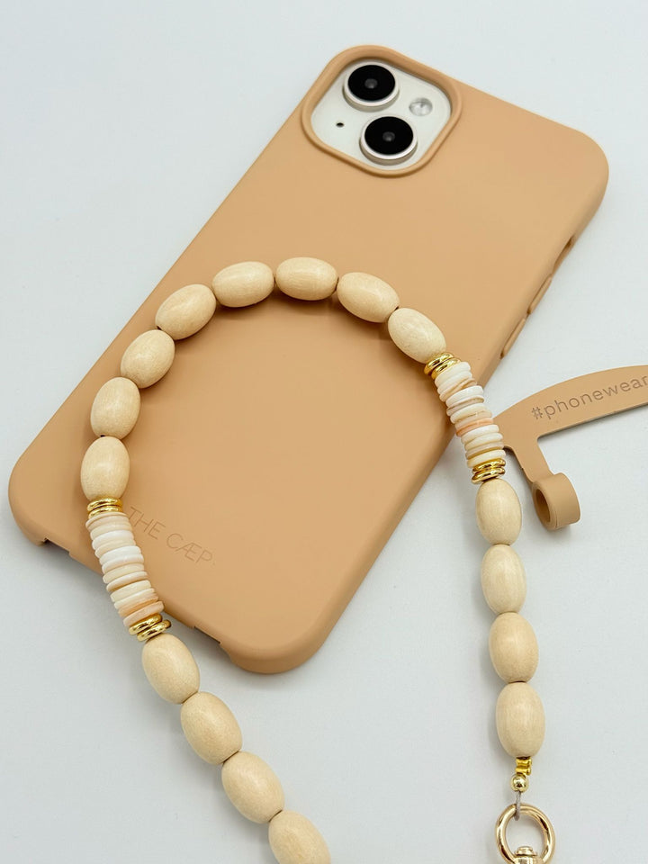 Ada Oval Beads - Neutral Phone Strap