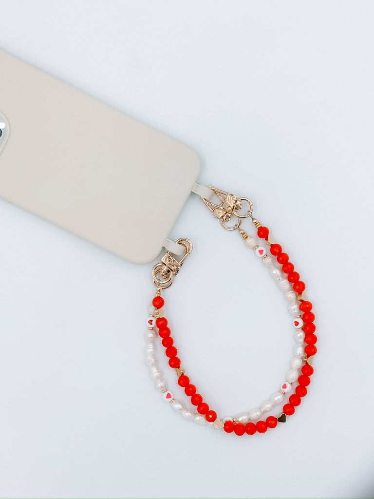 Pearl Heart Wristlet