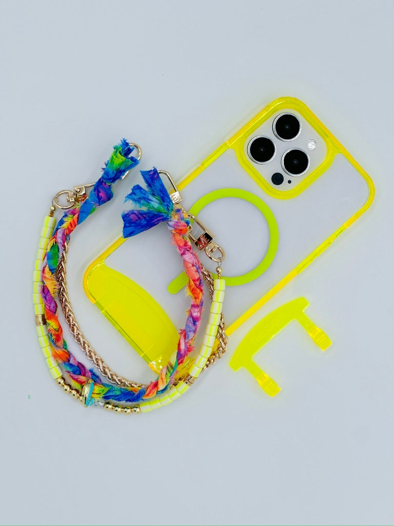 Clear Neon Yellow iPhone Case - MagSafe