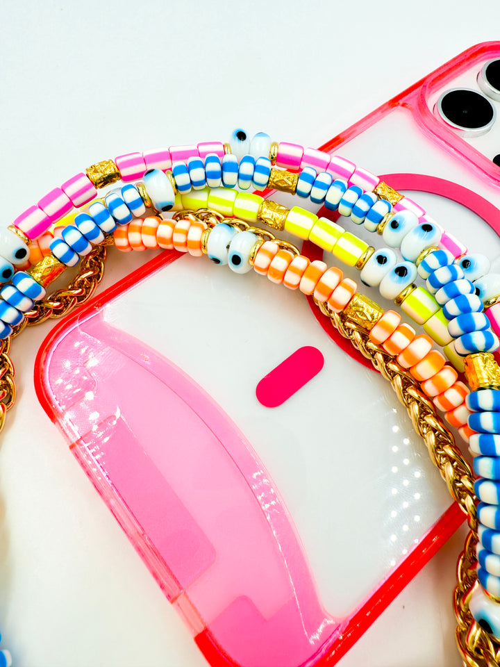 Clear Neon Pink iPhone Case - MagSafe