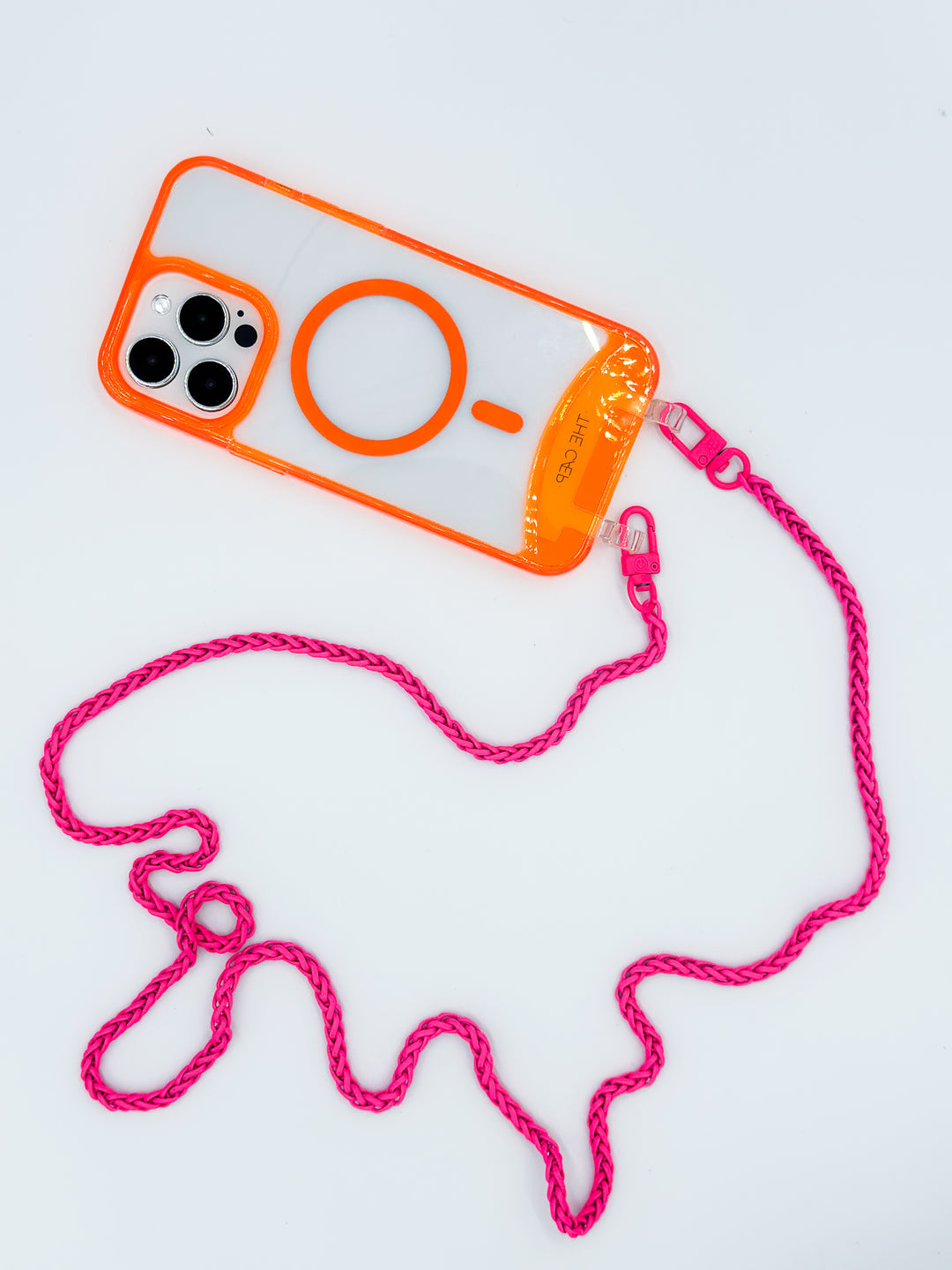 Clear Neon Orange iPhone Case - MagSafe