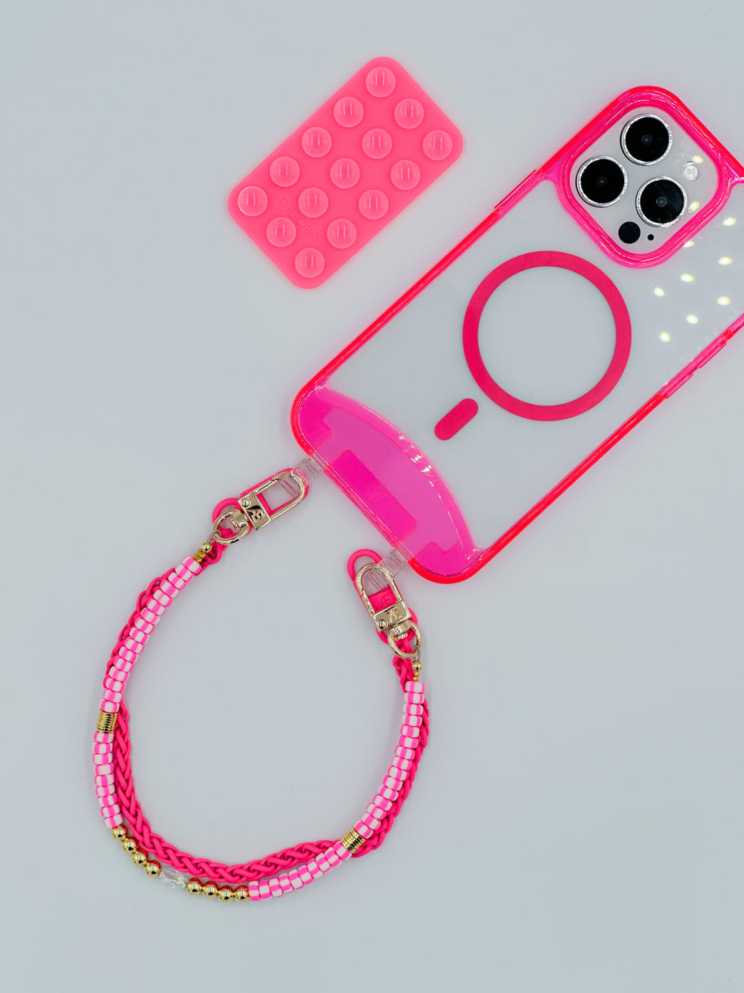 Clear Neon Pink iPhone Case - MagSafe