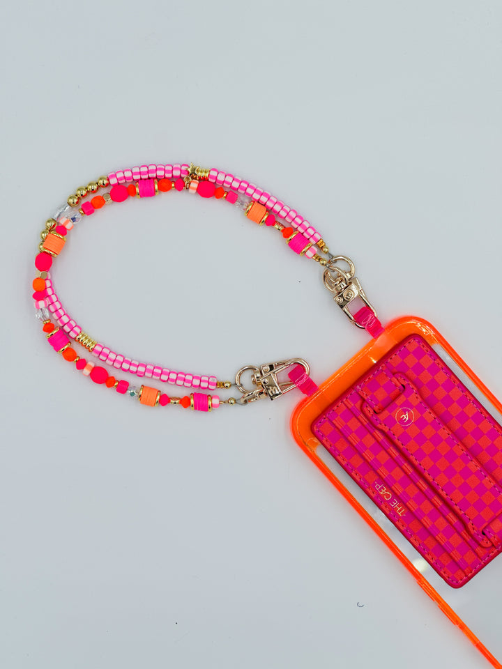 Pink/Orange Checkered Hoop Wallet