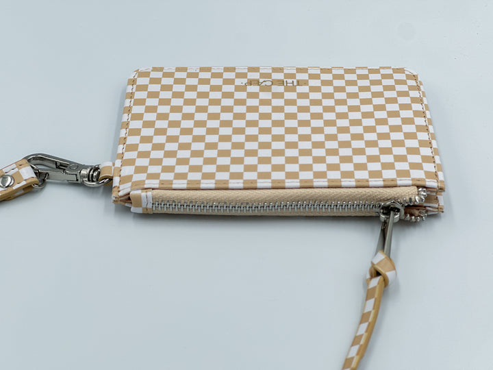 Beige Checkered Snap Wallet (RFID)