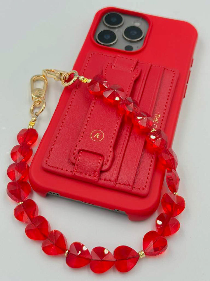 Handy-Geldbörse mit Hoop-Motiv in Off-White