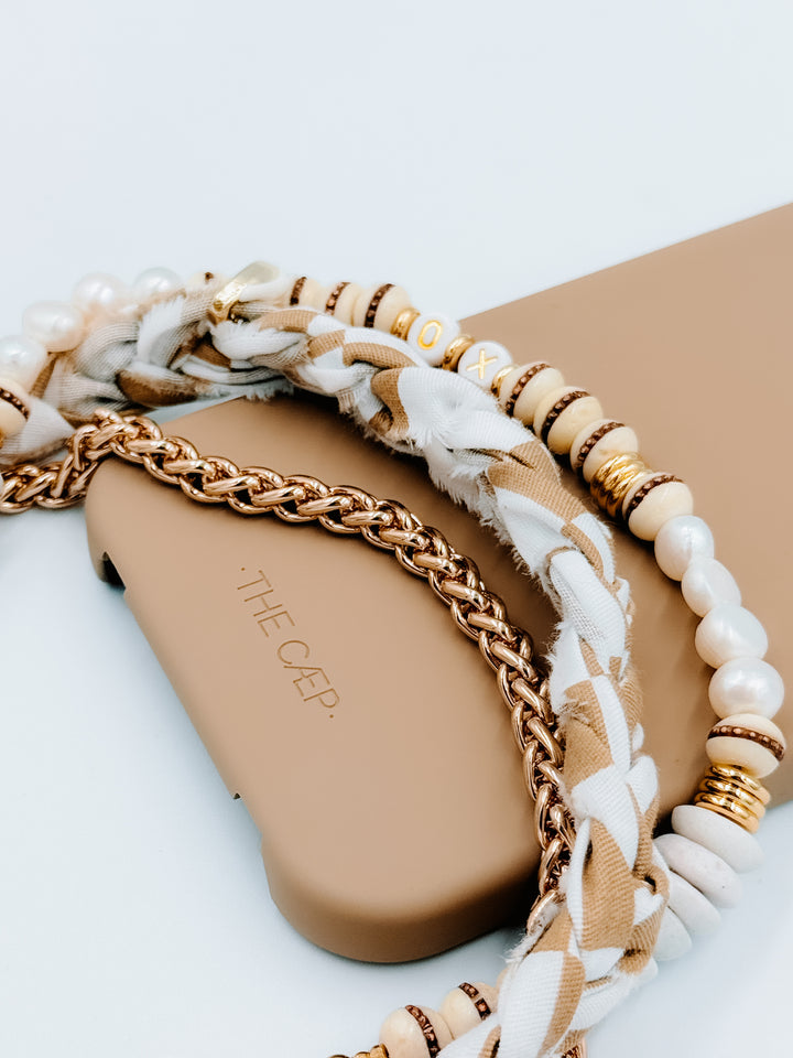 XO White - Phone Wristlet