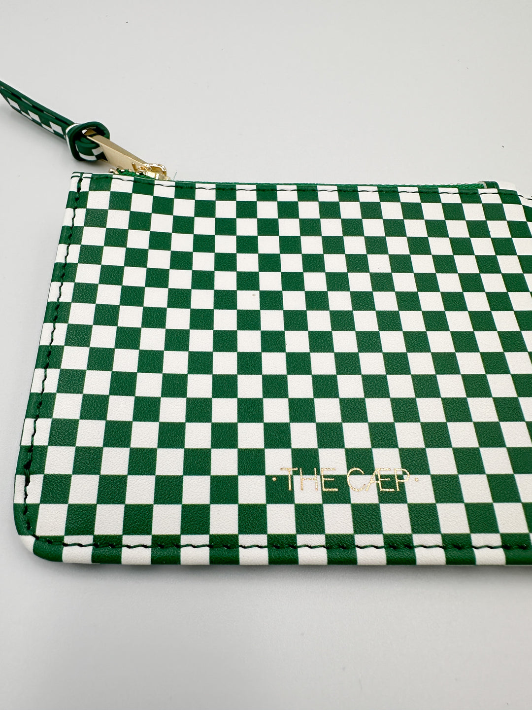 Green Checkered Snap Wallet