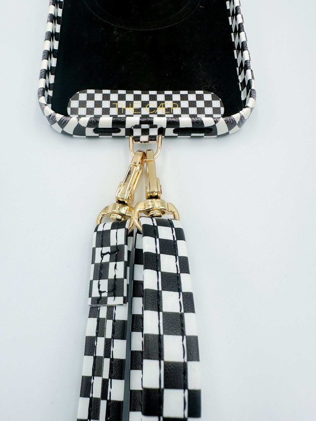 Single Black Checkered Phone Strap