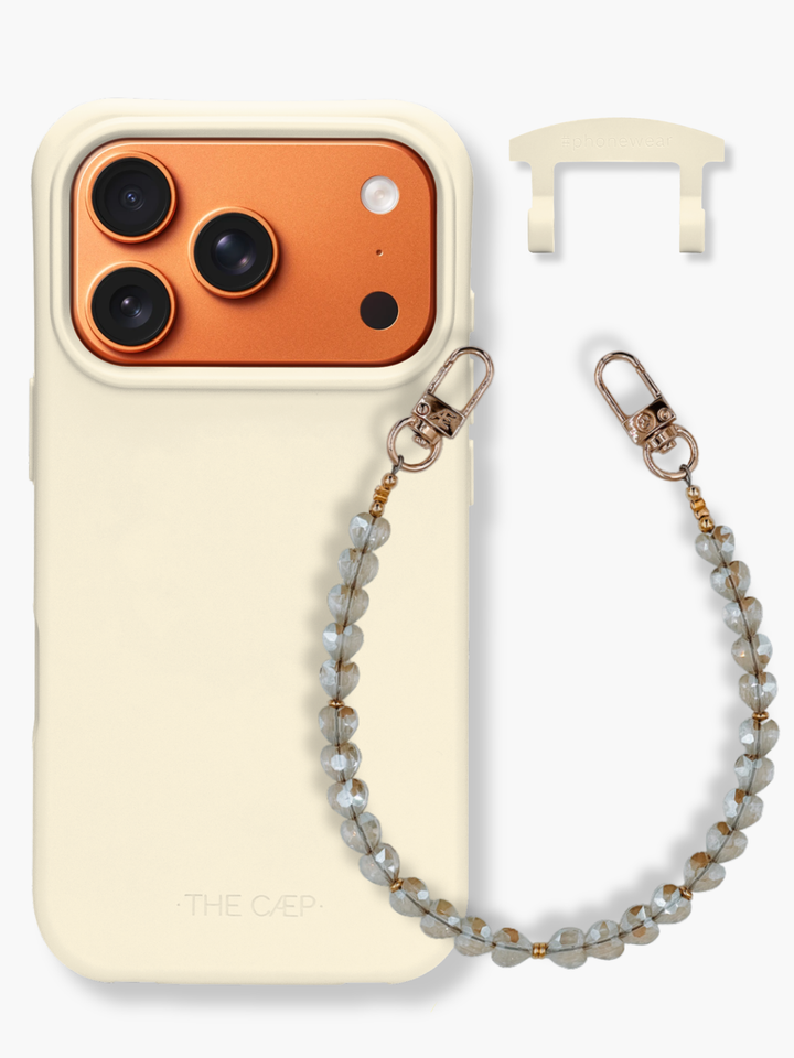 Latte + Champagne Heart Wristlet Set