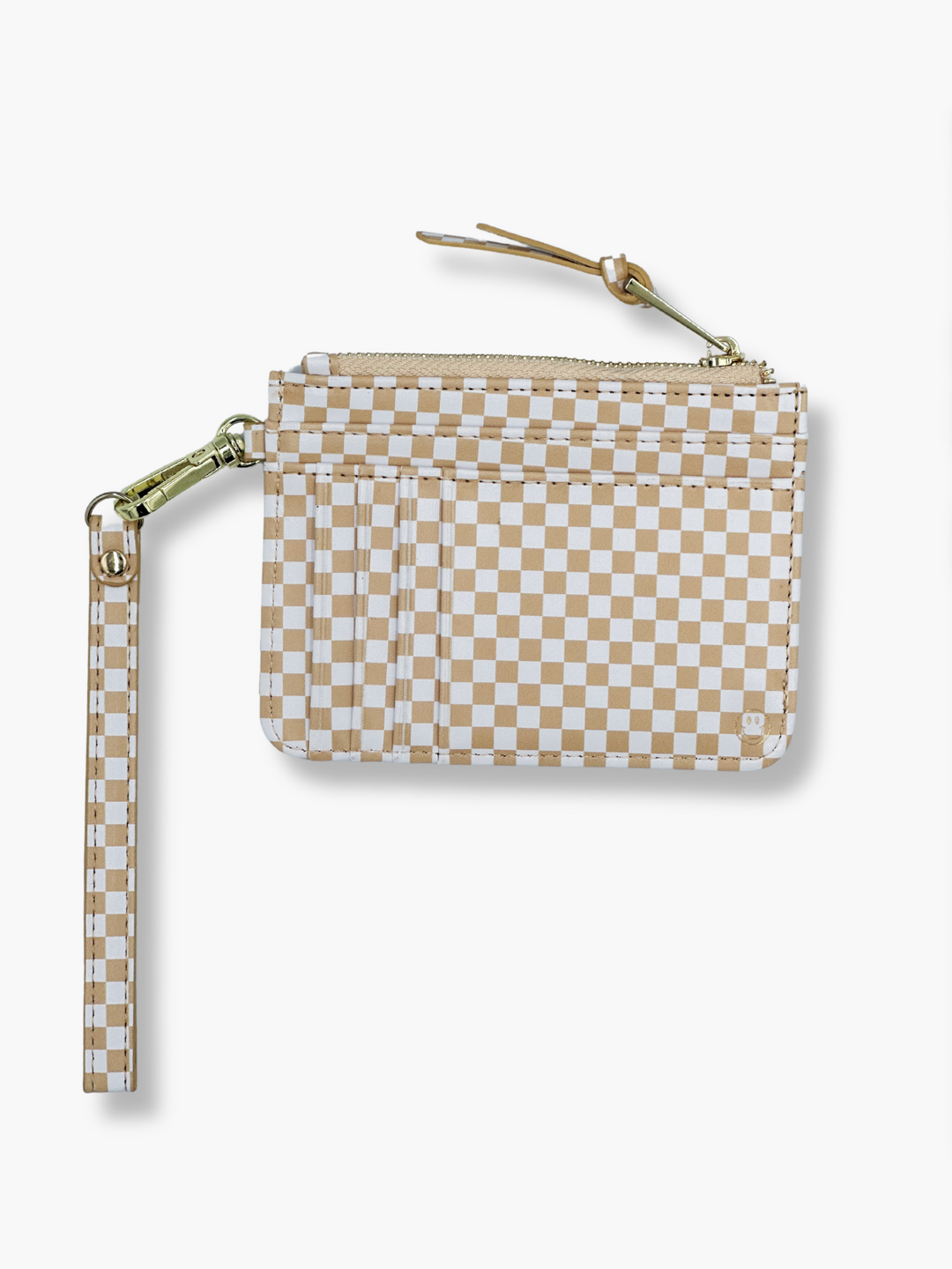 Beige Checkered Snap Wallet (RFID)