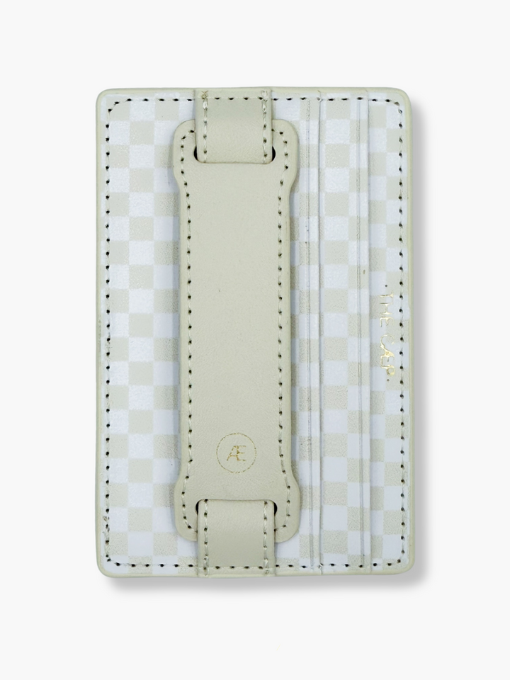 Beige Checkered Hoop Wallet - MagSafe (RFID)