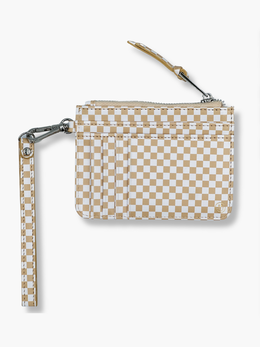 Beige Checkered Snap Wallet (RFID)