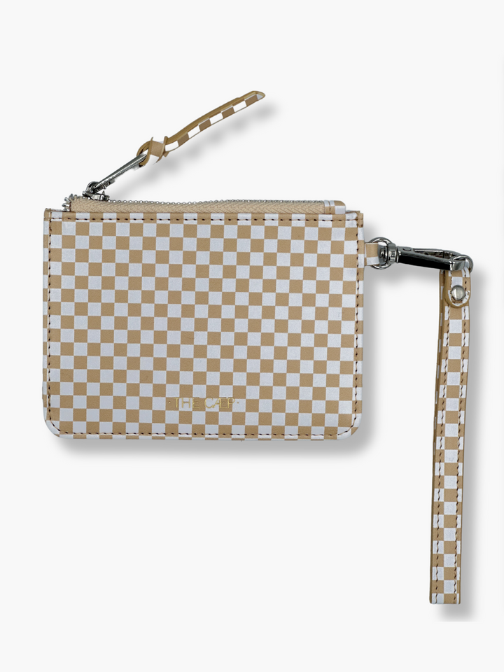 Beige Checkered Snap Wallet (RFID)