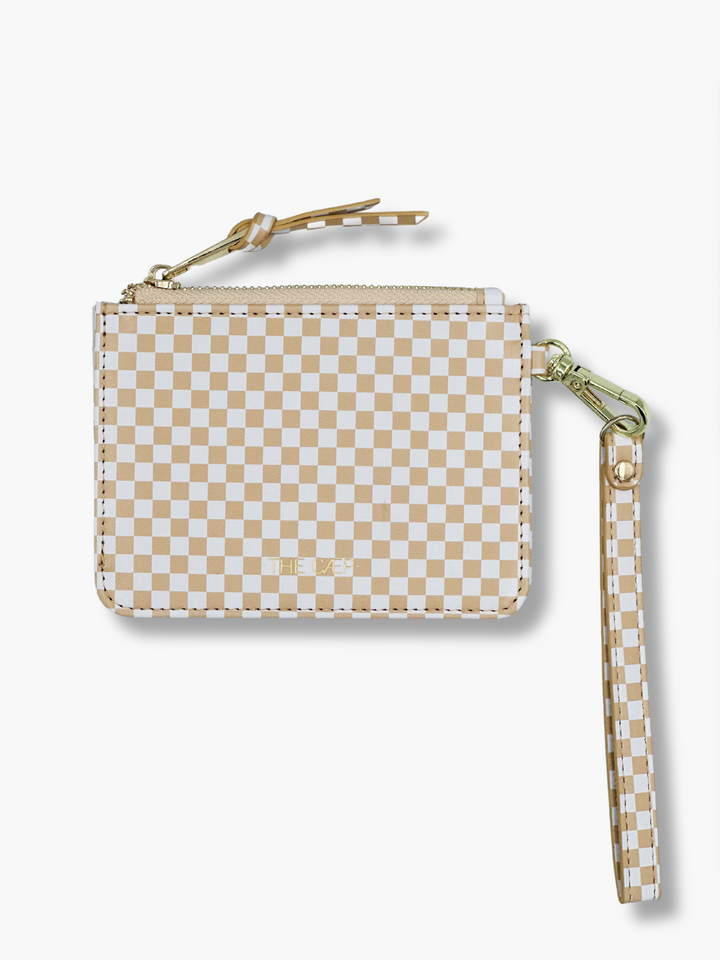 Beige Checkered Snap Wallet (RFID)