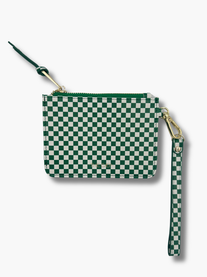 Green Checkered Snap Wallet