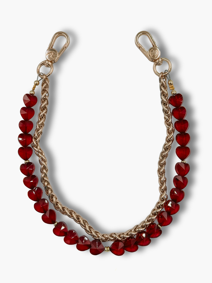 Dark Red Heart Phone Wristlet