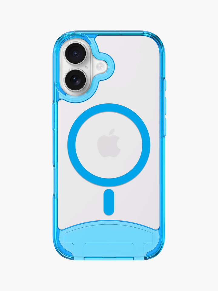 Clear Neon Blue iPhone Case - MagSafe