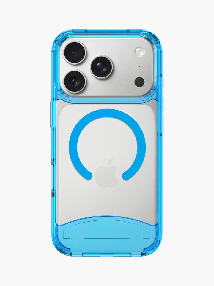 Clear Neon Blue iPhone Case - MagSafe