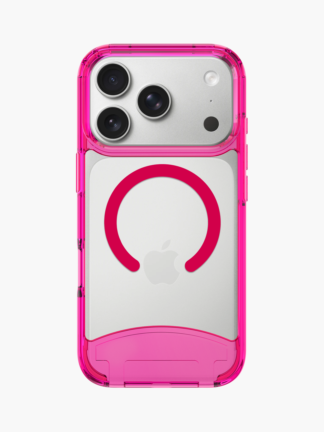 Clear Neon Pink iPhone Case - MagSafe