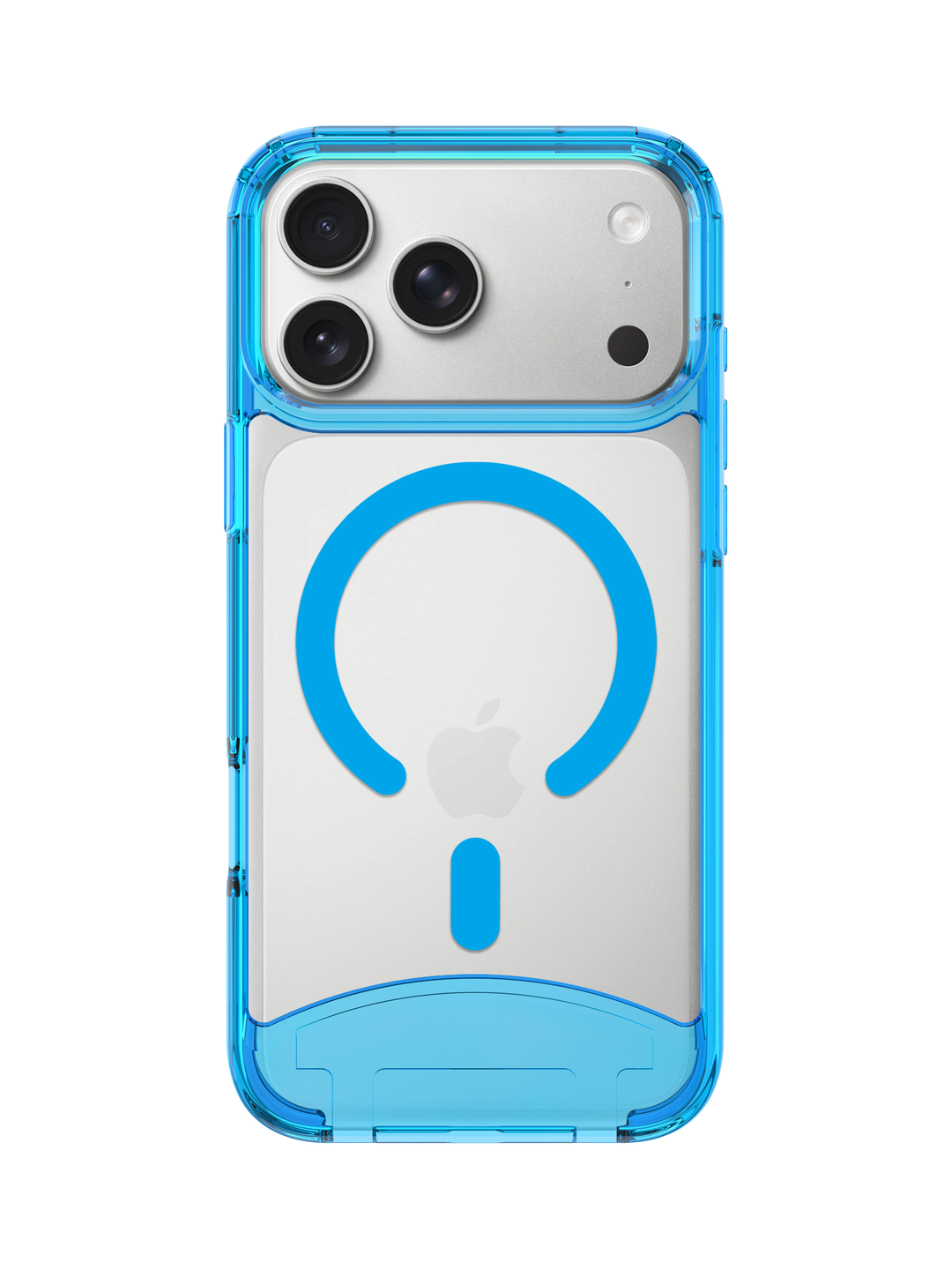 Clear Neon Blue iPhone Case - MagSafe