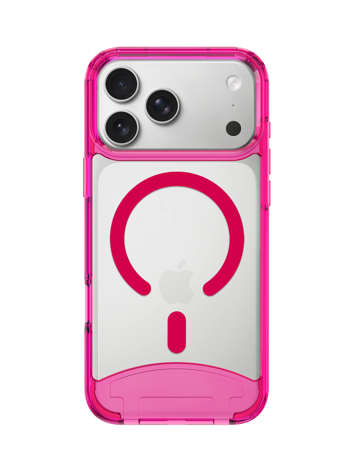 Clear Neon Pink iPhone Case - MagSafe