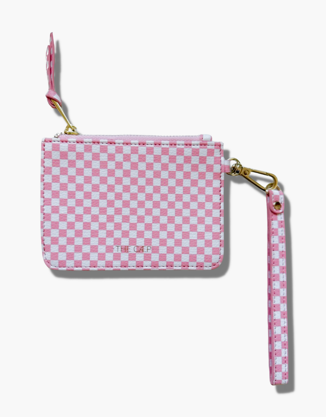 Light Pink Checkered Snap Wallet