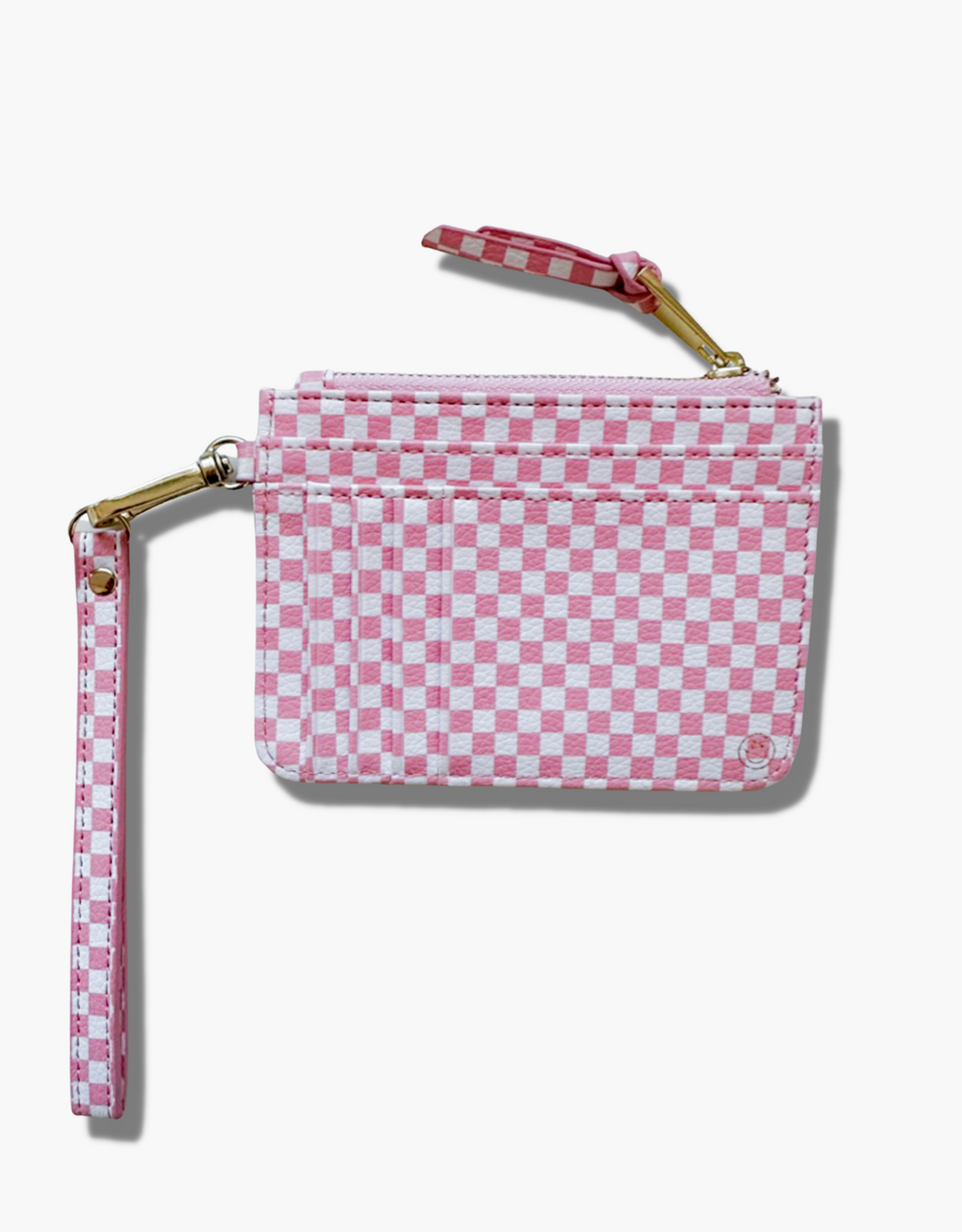Pink Checkered Snap Wallet